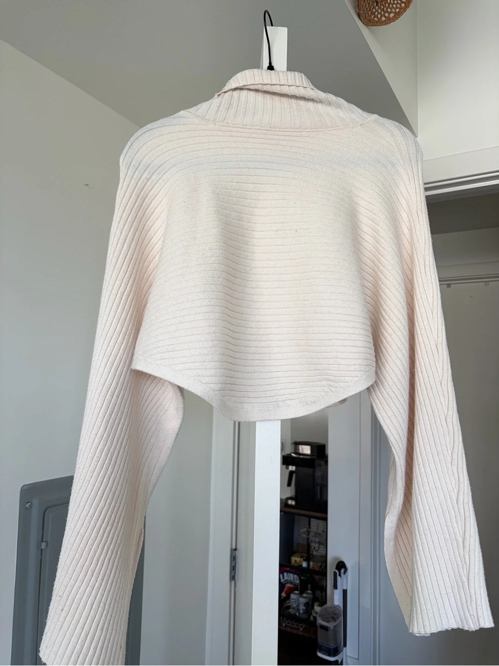 Free People Billie Mock Neck Sweater Cream Size Medium